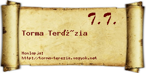 Torma Terézia névjegykártya